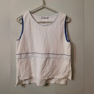 Wilson Women's Vintage 100% Cotton Performance Tank Top with Blue Trim